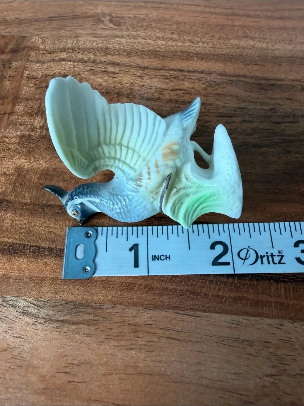 Vintage tiny hand-painted ceramic or porcelain quail figurine